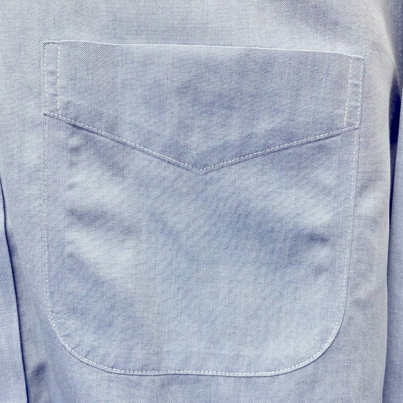 Men's Brooks Brothers Long Sleeve Button Down Polo Shirt Blue Size 17 1/2-4/5 - Picture 5 of 11